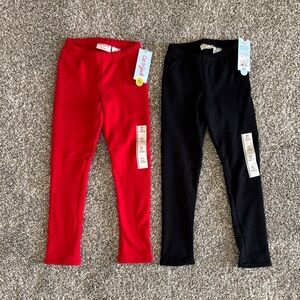 Cat & Jack Vibrant Red and Classic Black Kids Cozy Leggings